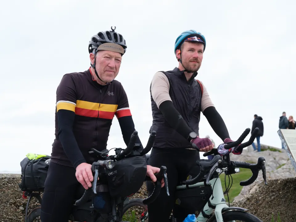 Peter and Pat Maher near the finish of the TransAtlanticWay at Malin Head