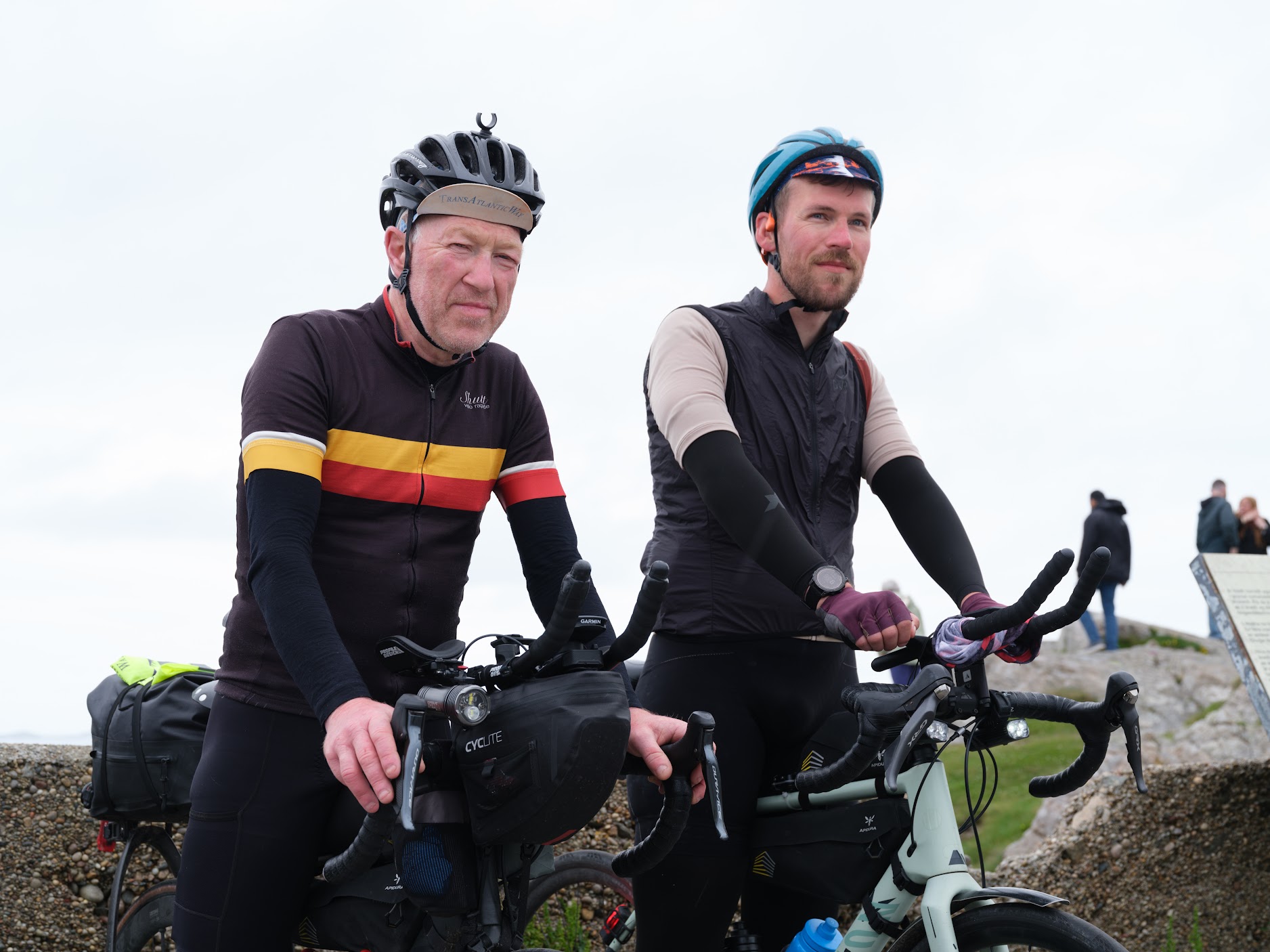 Peter and Pat Maher near the finish of the TransAtlanticWay at Malin Head