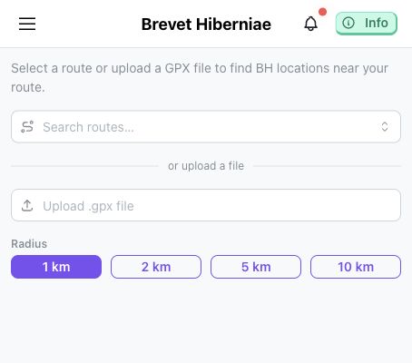 Brevet Hiberniae route checker before checking a route
