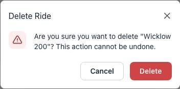 Deleting a ride