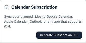 Calendar Subscription settings with Generate Subscription URL