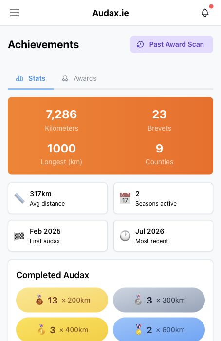 Stats tab on the Achievements page