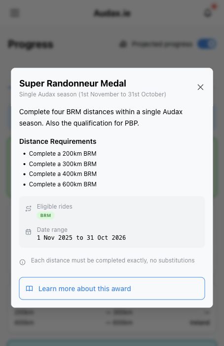 Award rules modal